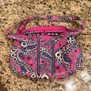 Vera Bradley Pink and Blue Paisley Shoulder Bag